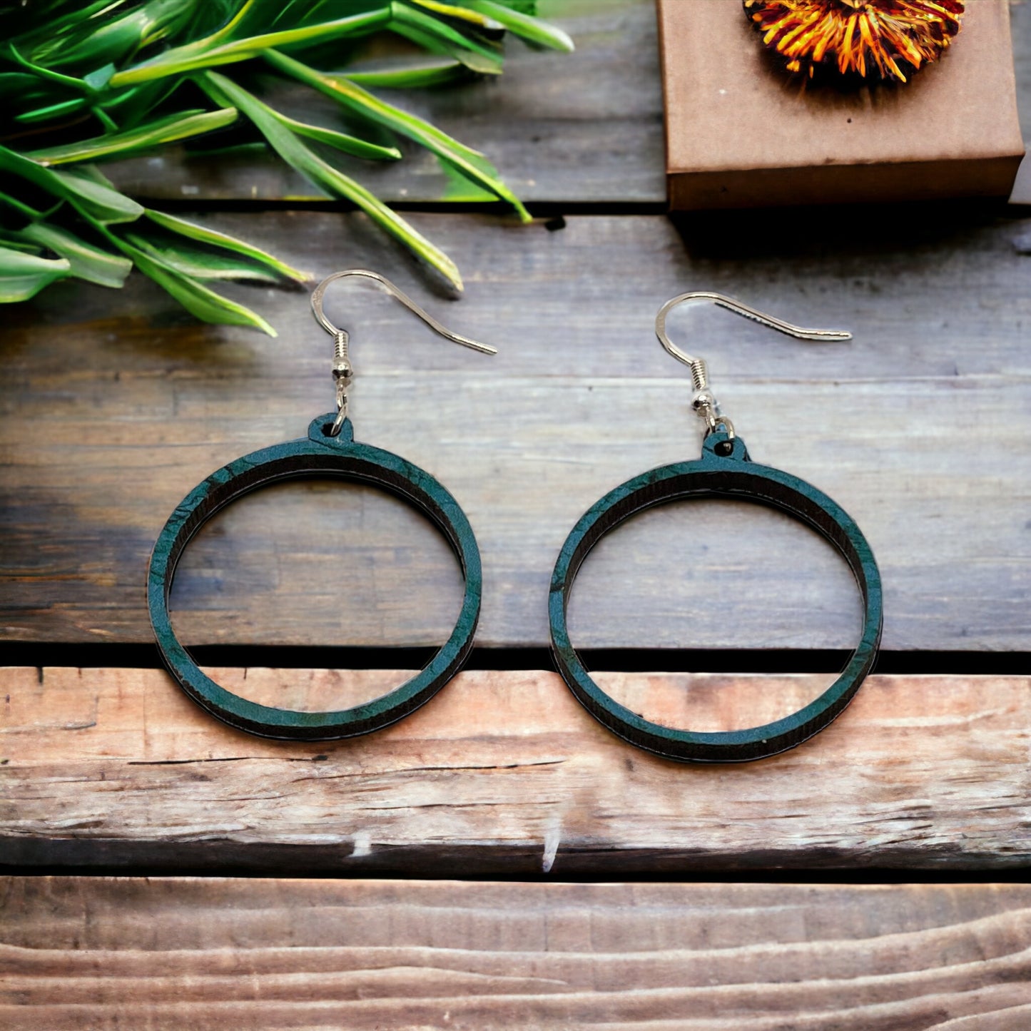 Hand-crafted Western Style Wood Earrings