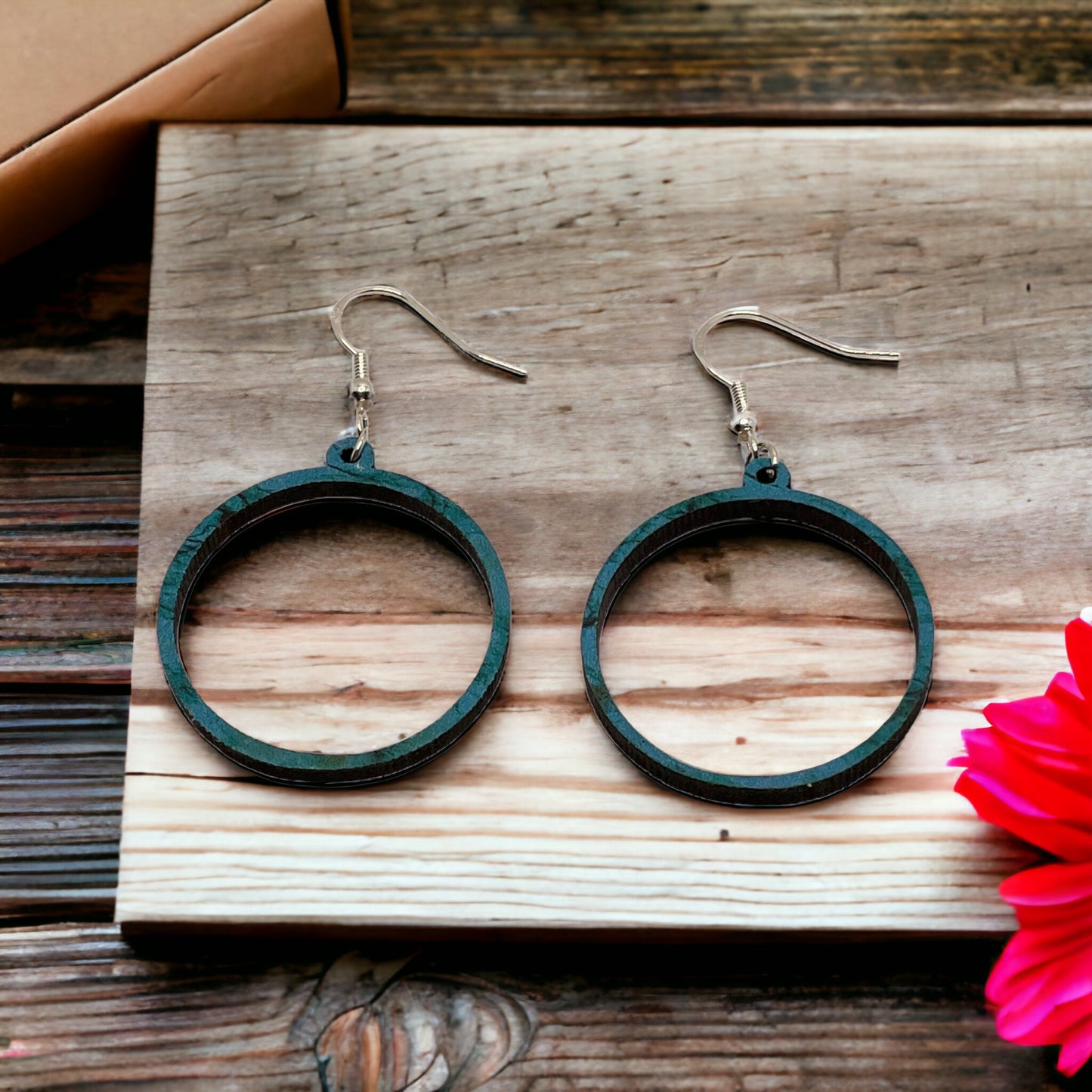 Hand-crafted Western Style Wood Earrings