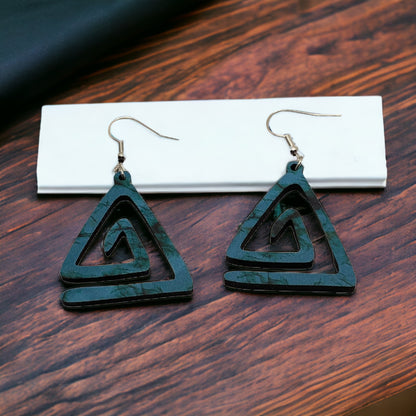 Hand-crafted Western Style Wood Earrings