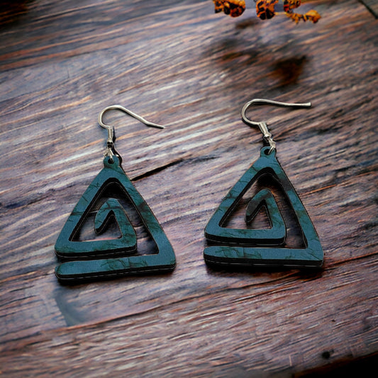 Hand-crafted Western Style Wood Earrings