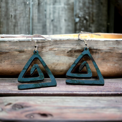 Hand-crafted Western Style Wood Earrings
