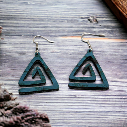 Hand-crafted Western Style Wood Earrings