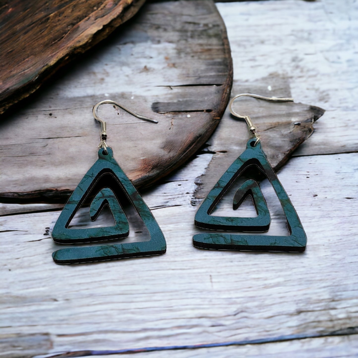 Hand-crafted Western Style Wood Earrings