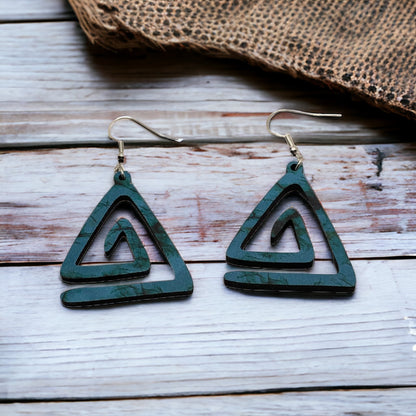 Hand-crafted Western Style Wood Earrings