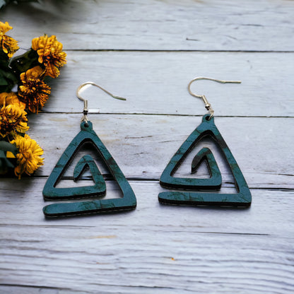 Hand-crafted Western Style Wood Earrings