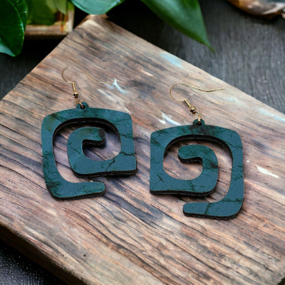 Hand-crafted Western Style Wood Earrings