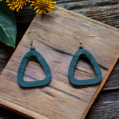 Hand-crafted Western Style Wood Earrings