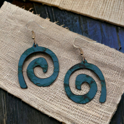 Hand-crafted Western Style Wood Earrings