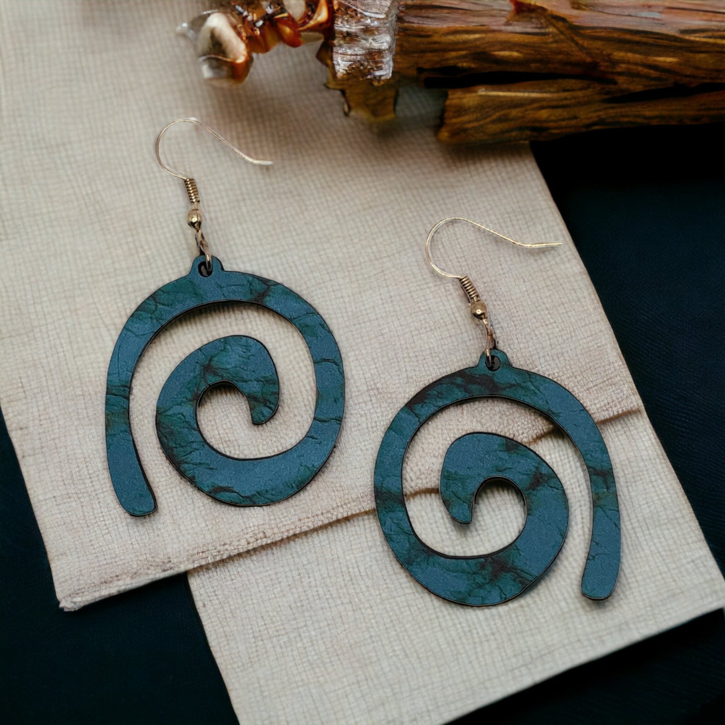 Hand-crafted Western Style Wood Earrings