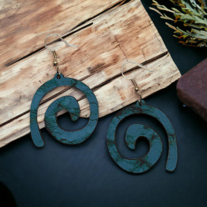Hand-crafted Western Style Wood Earrings
