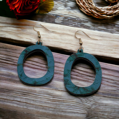 Hand-crafted Western Style Wood Earrings