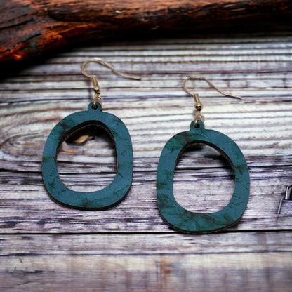 Hand-crafted Western Style Wood Earrings