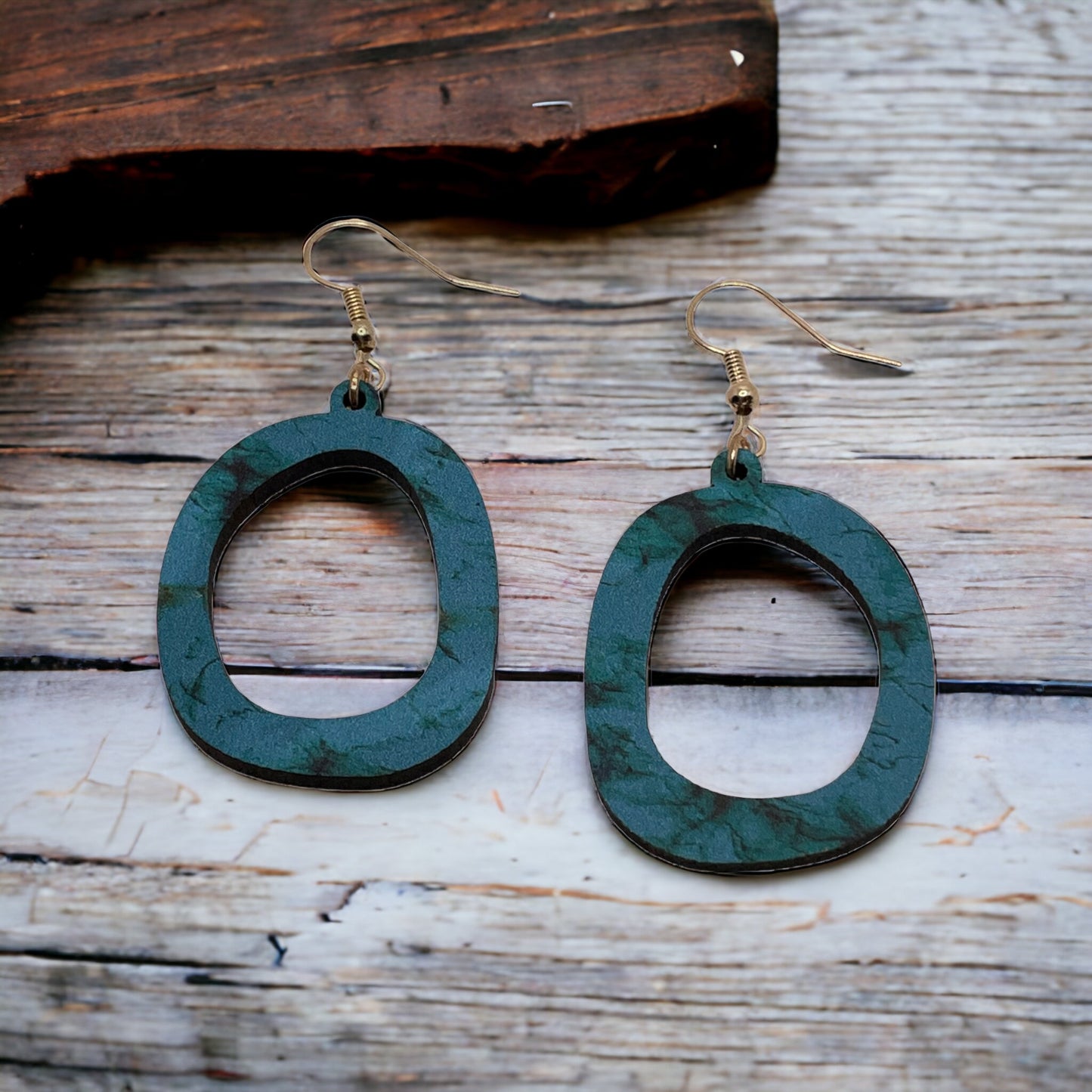 Hand-crafted Western Style Wood Earrings
