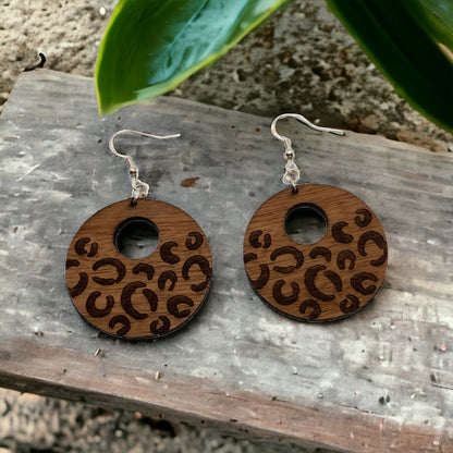 Hand-crafted  Boho Style Wood Earrings