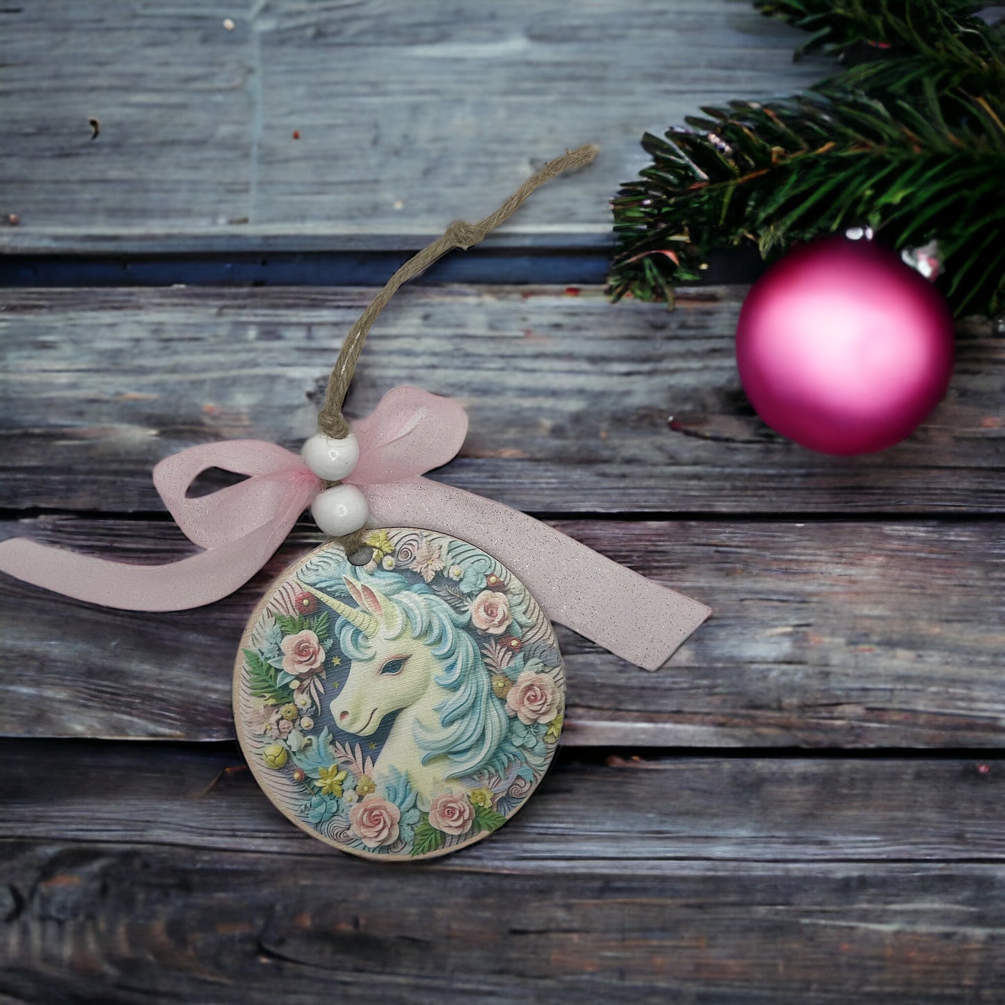 Pink Unicorn Ornament