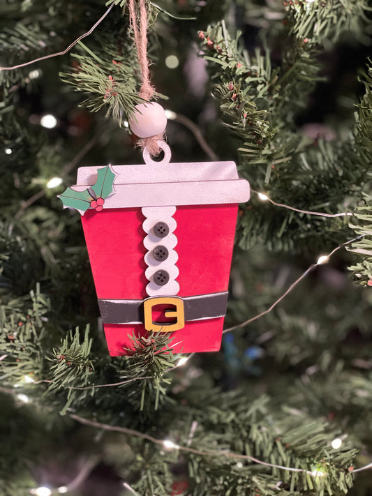 Christmas Ornament - Latte Santa Suit- Money/Gift Card Holder