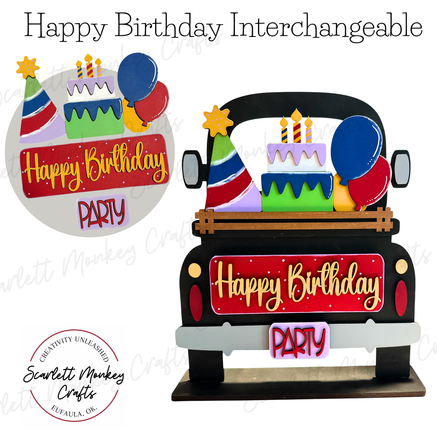 Happy Birthday Interchangeable - Painted