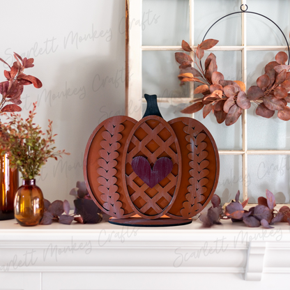 Sweater Weather Pumpkin Shelf Sitter (10.5") - Painted
