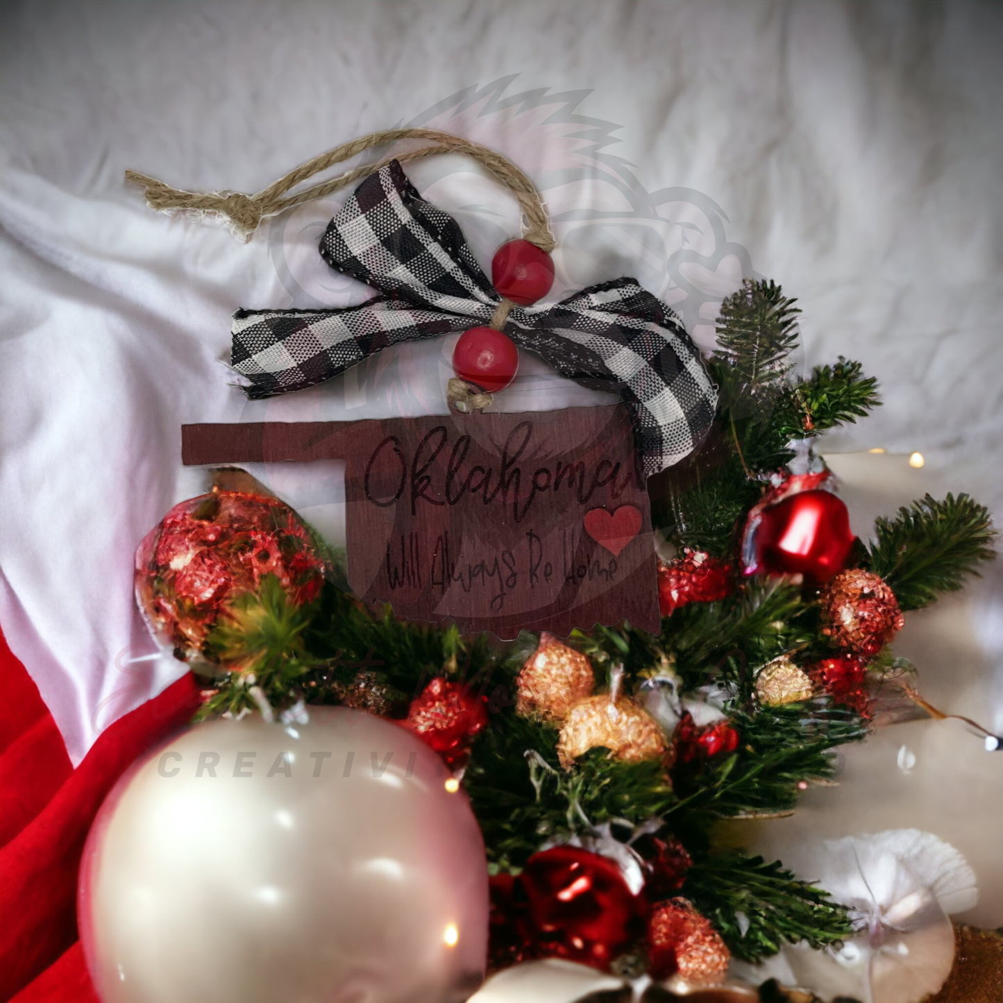 Oklahoma Will Always Be Home” Ornament - Painted