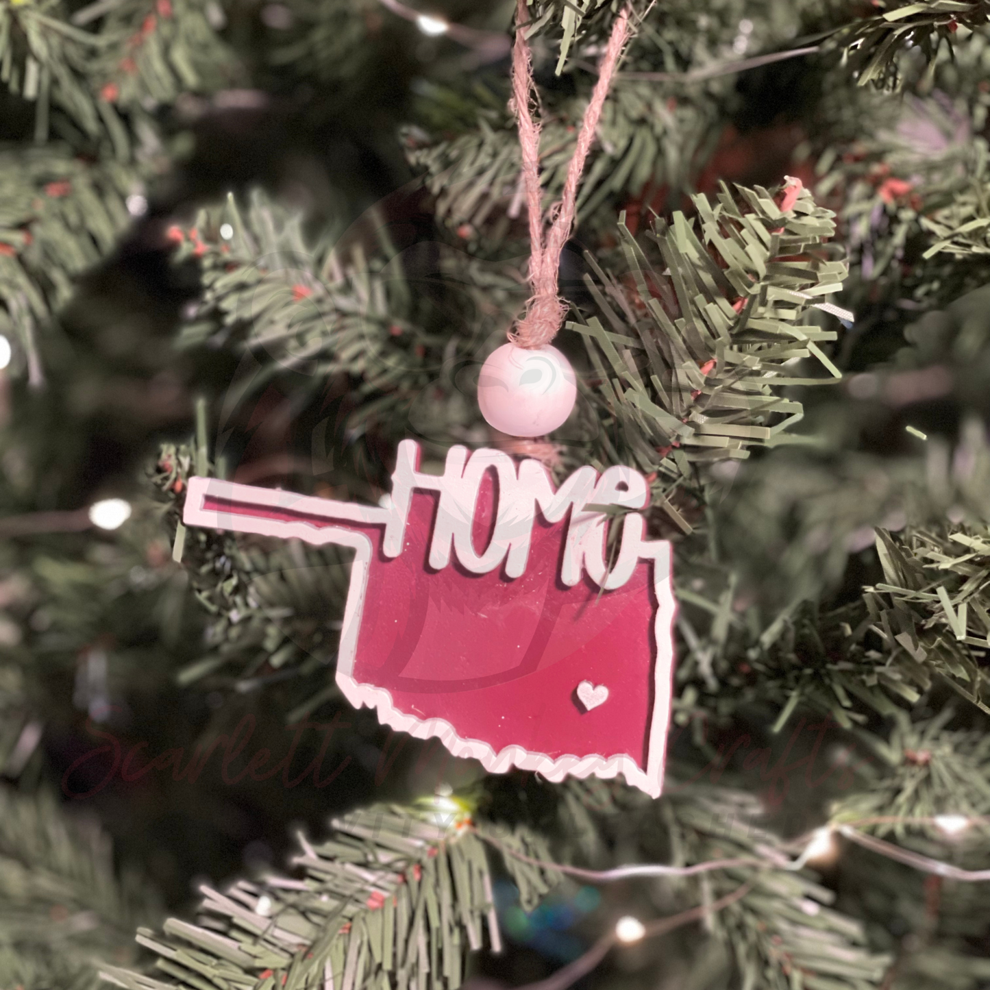 Oklahoma “Home” Ornament - Painted