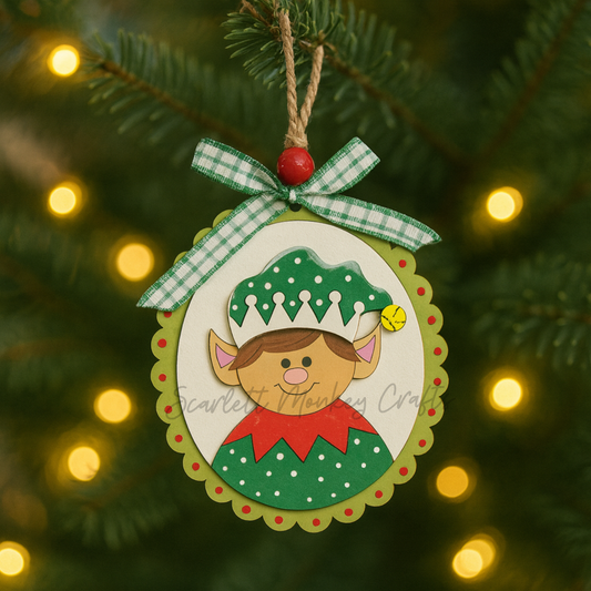 Christmas Ornament - Male Elf - Painted
