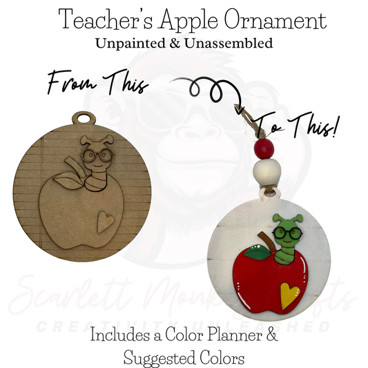 Paintable Project - Teacher's Apple Ornament