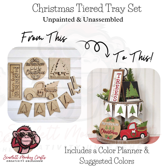 Paintable Project - Christmas Tiered Tray Set