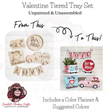 Paintable Project - Valentine Tiered Tray Set