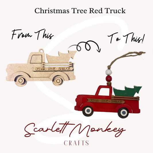 Christmas Farm Truck Ornament - Paintable Project