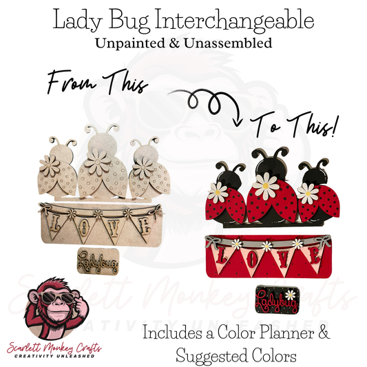 Paintable Lady Bug Interchangeable