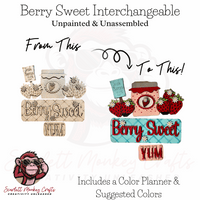 Paintable Wood Project, Berry Sweet Interchangeable add-on for farm truck, DIY MDF craft.