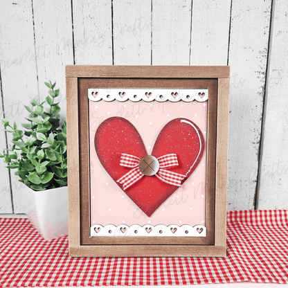Valentine's Day paintable wood heart sign project.