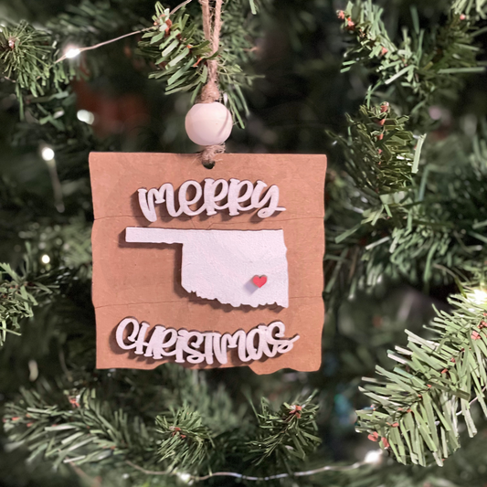 Christmas Ornament - Merry Christmas Oklahoma