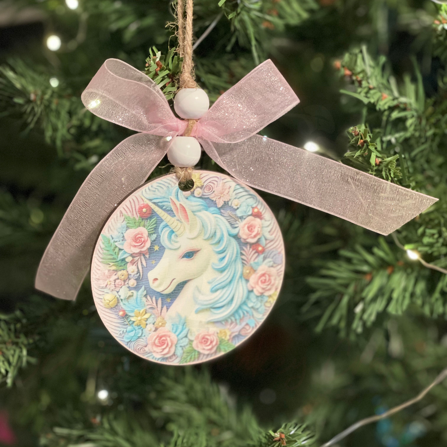 Pink Unicorn Ornament