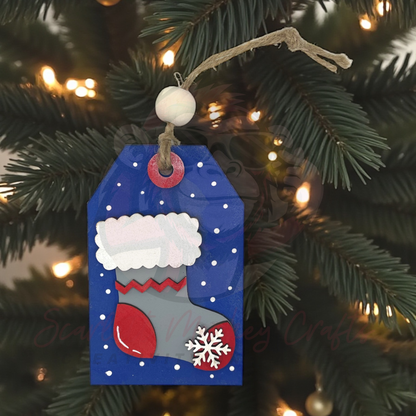 Snowflake Stocking Gift Card Holder - Painted