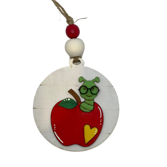 Christmas Ornament - Worm in Apple