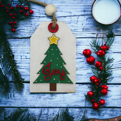 Christmas Ornament - Joy Christmas Tree - Money/Gift Card Holder