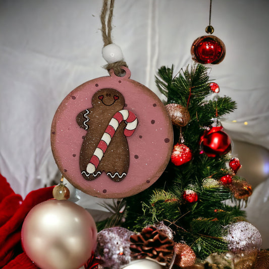 Christmas Ornament - Gingerbread with Candy Cane