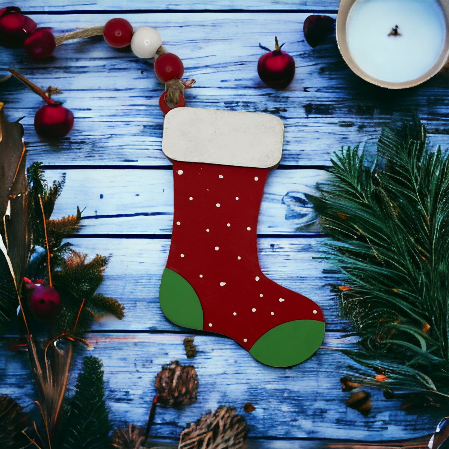 Christmas Ornament - Red Stocking Sock - Money/Gift Card Holder