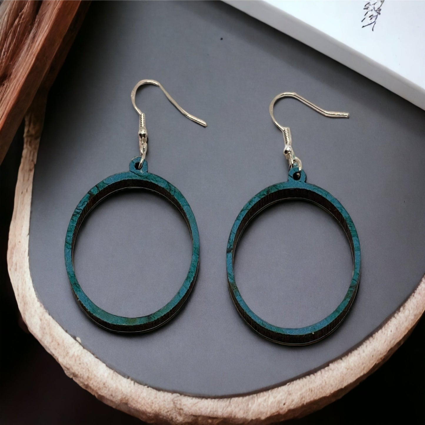 Hand-crafted Western Style Wood Earrings