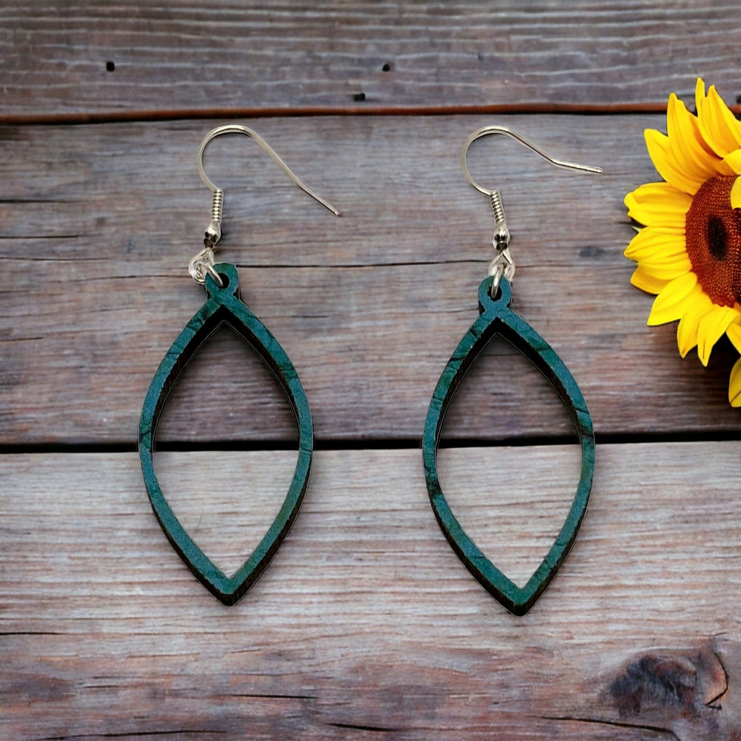 Hand-crafted Western Style Wood Earrings