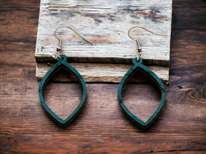 Hand-crafted Western Style Wood Earrings
