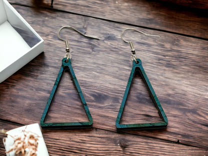 Hand-crafted Western Style Wood Earrings