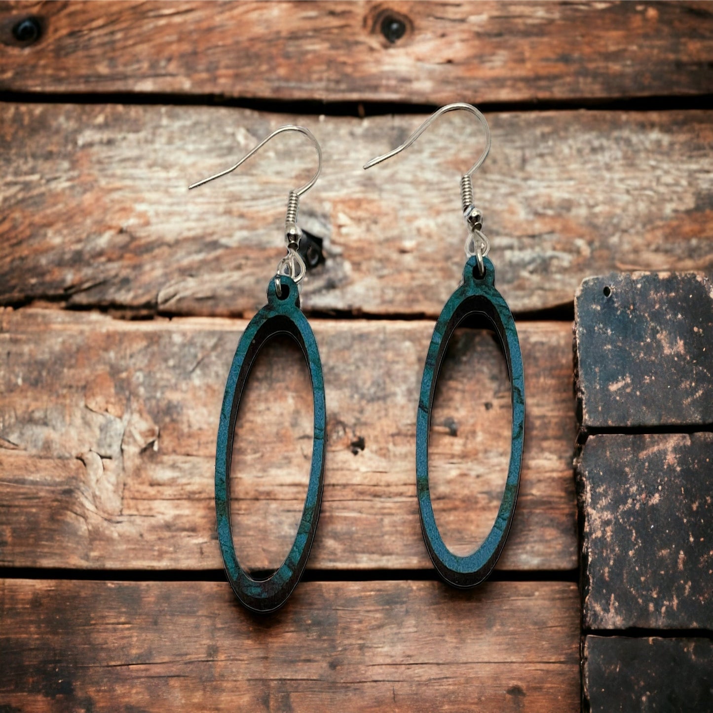 Hand-crafted Western Style Wood Earrings