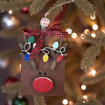 Reindeer with Lights Breadboard Ornament & Gift Card Holder - Painted