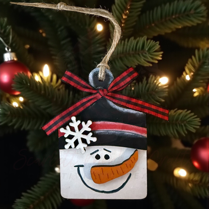 Snowman Breadboard Ornament & Gift Card Holder - Painted