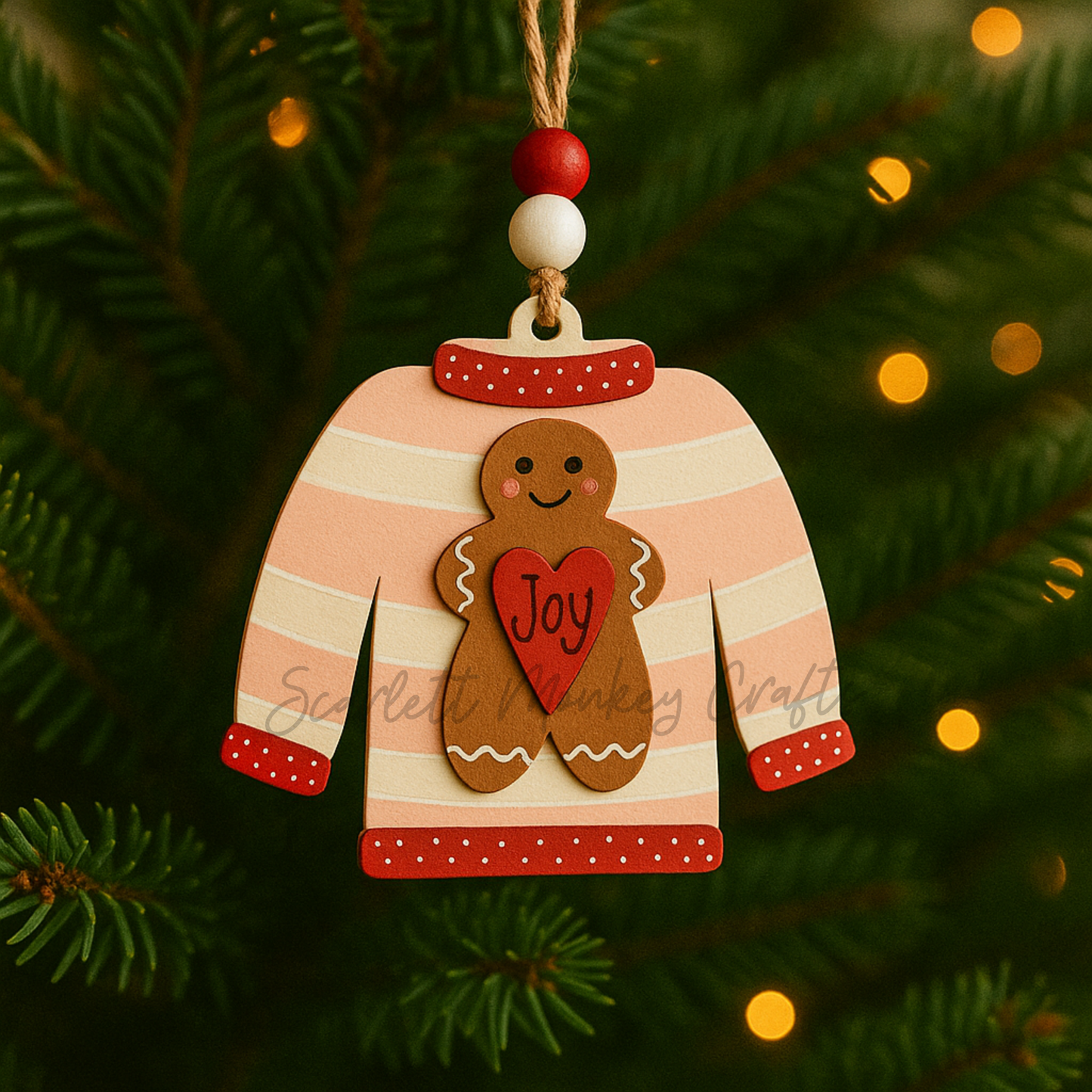 Christmas Ornament - Ugly Sweater - Snowman - Painted