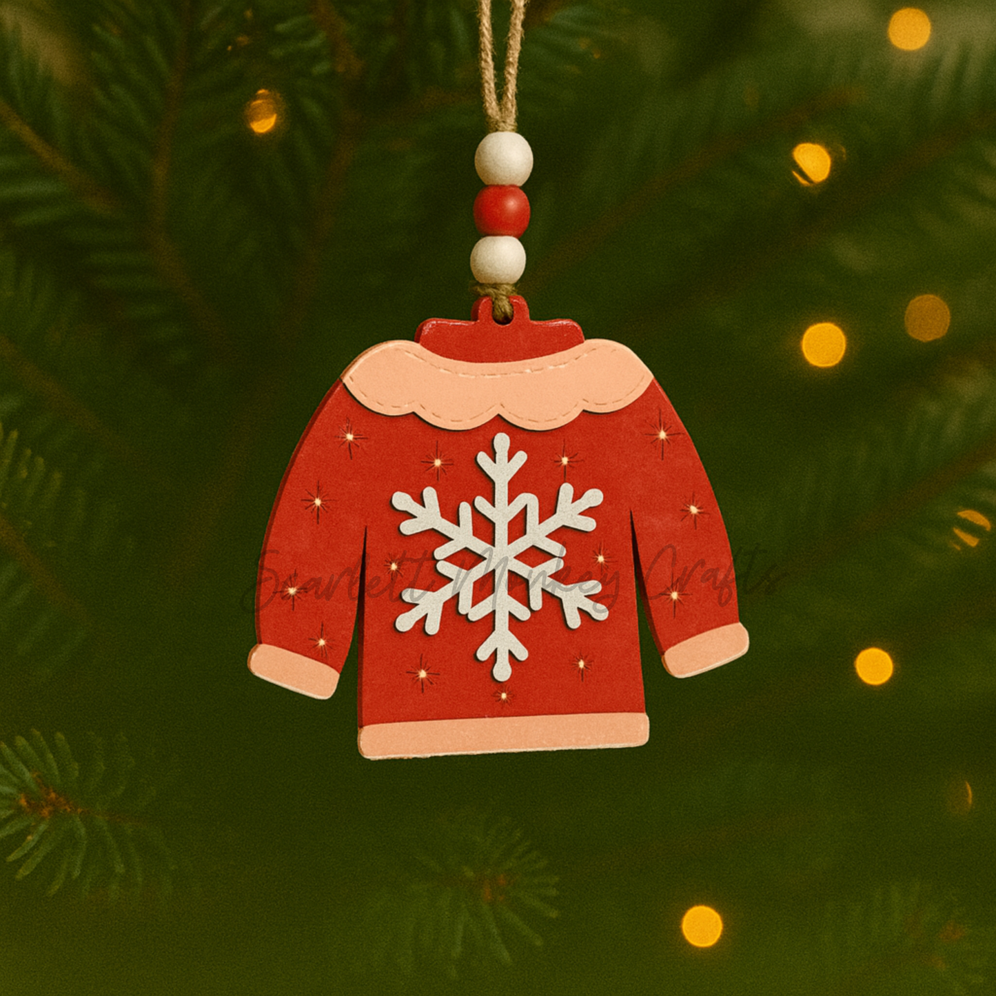 Christmas Ornament - Ugly Sweater - Snowman - Painted