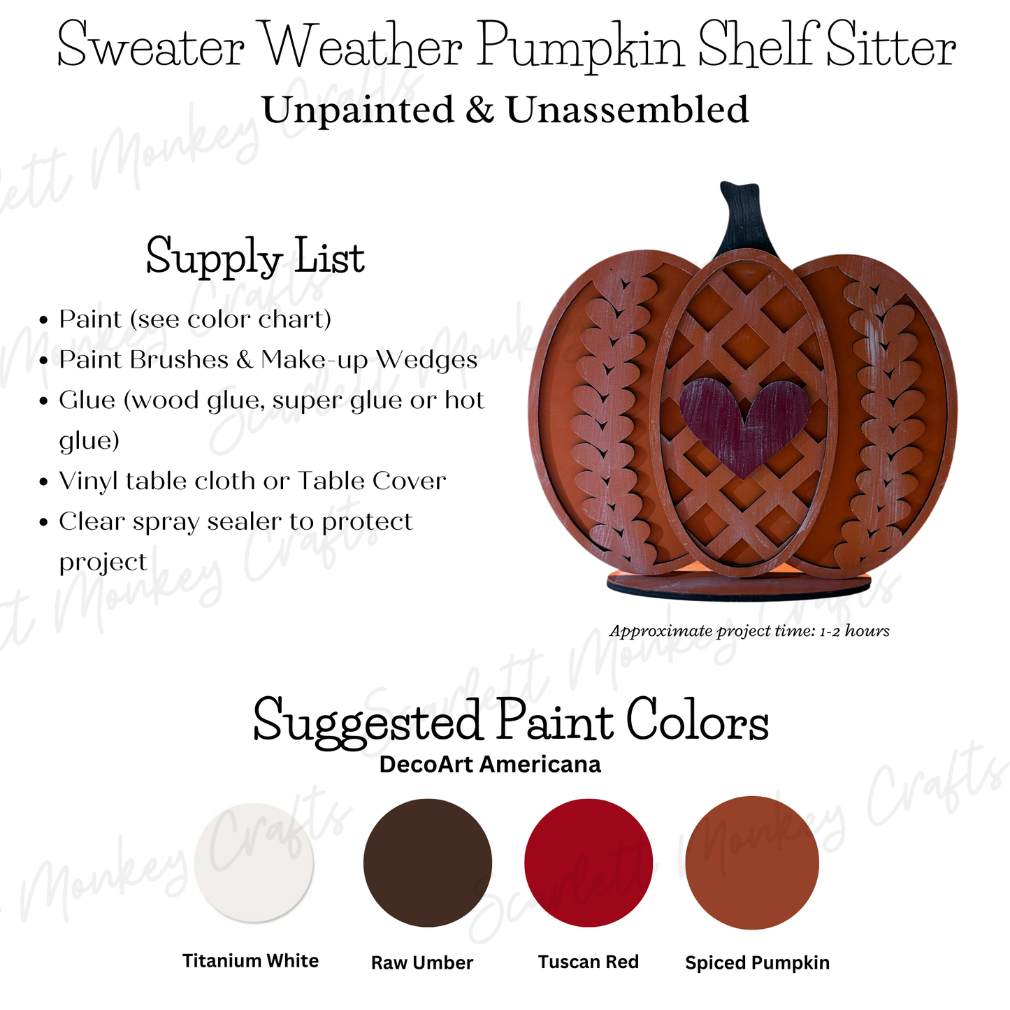 Sweater Weather Pumpkin Shelf Sitter (10.5") - Paintable Project