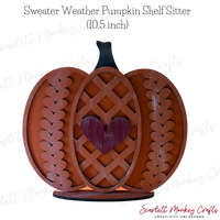 Sweater Weather Pumpkin Shelf Sitter (10.5") - Painted